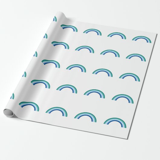 Schwule Regenbogenfarbe Azure Geschenkpapier (Ungerollt)