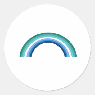 Schwule Regenbogenfarbe Azure Runder Aufkleber