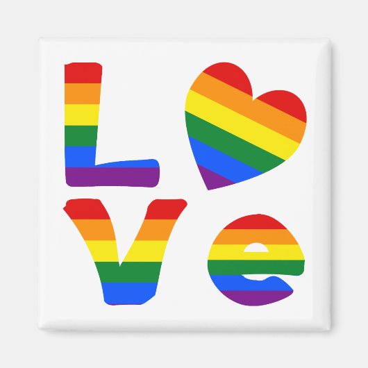 Schwule Regenbogenliebe Magnet (Vorne)
