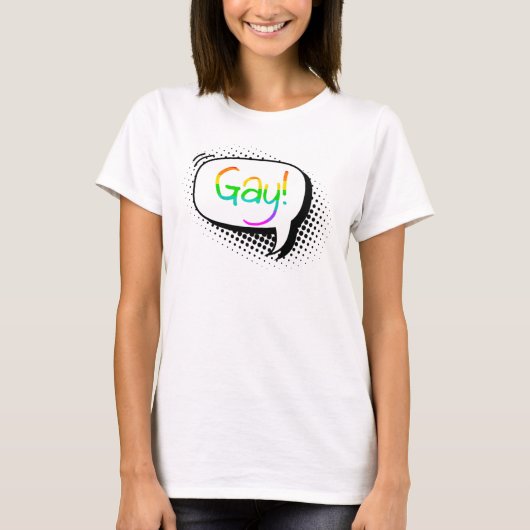 Schwule Sprechblase T-Shirt (Vorderseite)