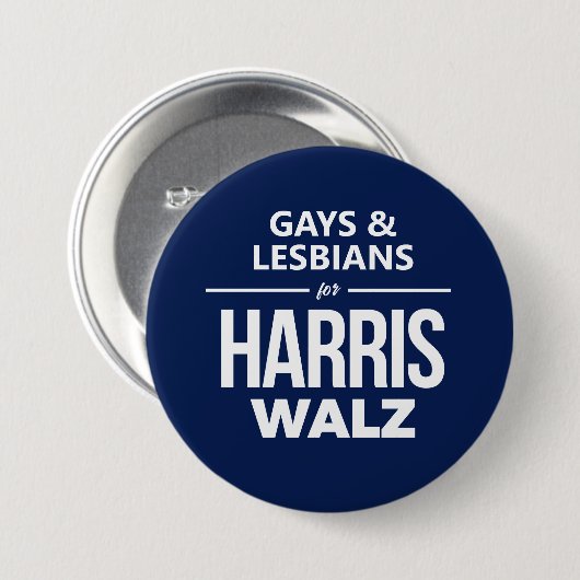 Schwule und Lesben für Harris Walz Button (Vorne & Hinten)