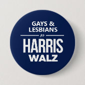 Schwule und Lesben für Harris Walz Button (Vorderseite)
