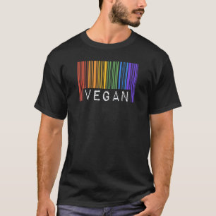 Schwule vegane Pride-Flagge Barcode Queer Regenbog T-Shirt