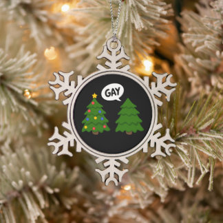 Schwule Weihnachtsbaum-Weihnachtslichter-Festtagsz Schneeflocken Zinn-Ornament