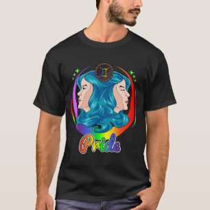 Schwule Zodiac LGBTQ Sternzeichen Zwilling Regenbo T-Shirt