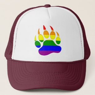 Schwulen-Bären-Stolz-Regenbogenflagge Bärenpranke Truckerkappe