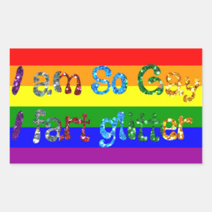 Schwulen Humor Ich bin so schwul Ich furze Glitter Rechteckiger Aufkleber