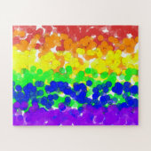 Schwulen-Stolz-Bokeh-Flagge Puzzle (Horizontal)