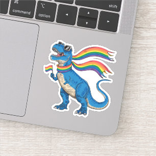Schwulen-Stolz Dino Trex Regenbogenflagge Lgbt Ver Aufkleber