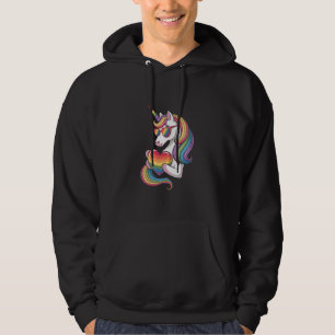 Schwulen-Stolz-Einhorn-Herz-Regenbogen-Flagge LGBT Hoodie