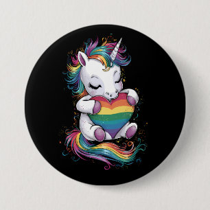 Schwulen Stolz Einhorn Herz Regenbogenflagge Lgbt Button