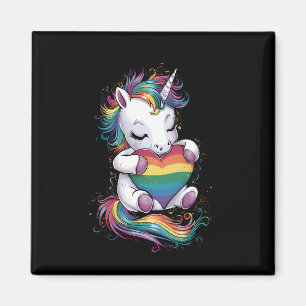 Schwulen-Stolz-Einhorn-Herz-Regenbogenflagge Lgbt Magnet