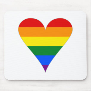 Schwulen-Stolz-Flagge Herz Funky - Grau Mousepad