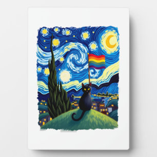 Schwulen Stolz Katzen Kunst Katze Sternennacht Sti Fotoplatte
