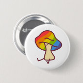 Schwulen-Stolz-Pilz-Anstecker Button (Vorne & Hinten)