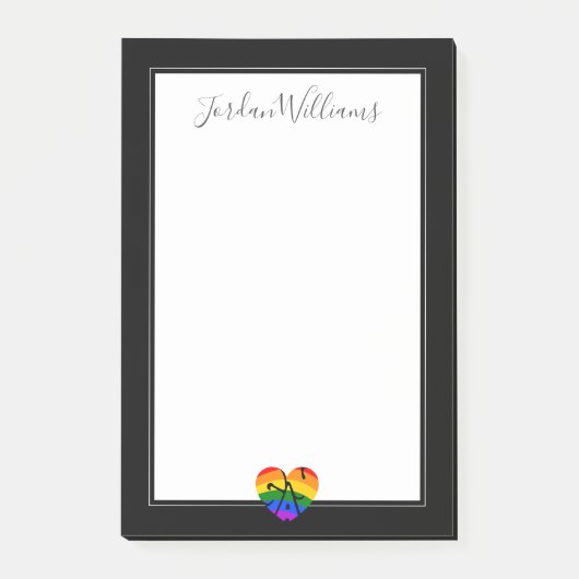 Schwulenherz Post-it Klebezettel (Vorderseite)