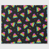 Schwulenlesbischer Regenbogen kacke Emoji-Packpapi Geschenkpapier (Flach)