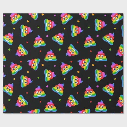 Schwulenlesbischer Regenbogen kacke Emoji-Packpapi Geschenkpapier (Flach)