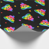 Schwulenlesbischer Regenbogen kacke Emoji-Packpapi Geschenkpapier (Ecke)