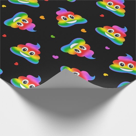 Schwulenlesbischer Regenbogen kacke Emoji-Packpapi Geschenkpapier (Ecke)