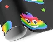 Schwulenlesbischer Regenbogen kacke Emoji-Packpapi Geschenkpapier (Rolleneckpunkt)