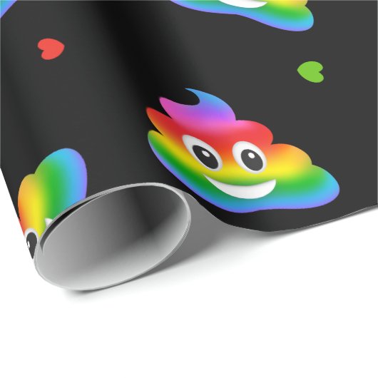 Schwulenlesbischer Regenbogen kacke Emoji-Packpapi Geschenkpapier (Rolleneckpunkt)