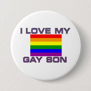 Schwulenstolz Ich liebe meinen schwulen Sohn Button