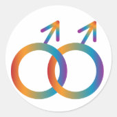 Schwulensymbole Runder Aufkleber (Vorderseite)