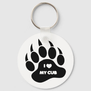 Schwuler Bär I Herz mein Cub Bär Pfote Schlüsselanhänger