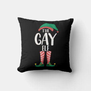 Schwuler Elf LGTBQ passende Familien-Weihnachtsfei Kissen
