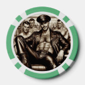 Schwuler Leder-Daddy 1940er Biker Poker Chips – Do (Rückseite)