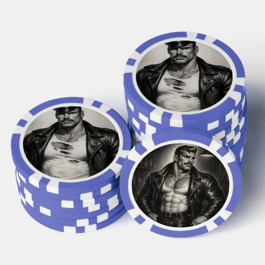 Schwuler Leder-Daddy 1940er Biker Poker Chips – Do (Stapel)