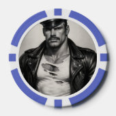 Schwuler Leder-Daddy 1940er Biker Poker Chips – Do (Vorderseite)
