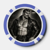 Schwuler Leder-Daddy 1940er Biker Poker Chips – Do (Rückseite)