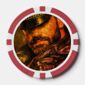 Schwuler Leder-Daddy 1970er Biker-Pokerchips – Dop Pokerchips (Vorderseite)