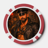 Schwuler Leder-Daddy 1970er Biker-Pokerchips – Dop Pokerchips (Rückseite)