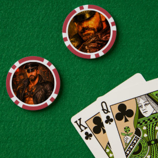 Schwuler Leder-Daddy 1970er Biker-Pokerchips – Dop Pokerchips