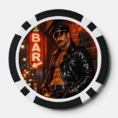 Schwuler Leder-Daddy 1970er Biker-Pokerchips – Dop Pokerchips (Rückseite)