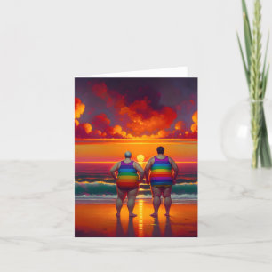 schwuler lgbtq tag am strand liebe ist liebe regen dankeskarte