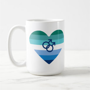Schwuler männlicher Azure MLM-Herz Kaffeetasse