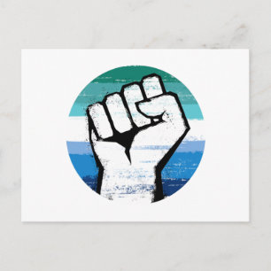Schwuler männlicher Stolz-Faust-Kreis-Druck Postkarte