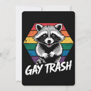 Schwuler Müll Waschbär LGBTQ Stolz Vintage Einladung