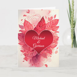 Schwuler Partner Valentinstag Rotes Herz Botanisch Feiertagskarte