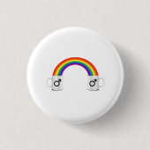 Schwuler Regenbogen-Kaffeetreff Button (Vorderseite)