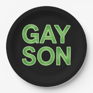 Schwuler Sohn Lustig LGBTQ Stolz Pappteller