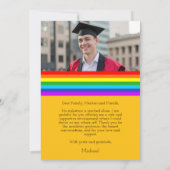 Schwuler Studenten Stolz Regenbogen Gelb Danke (Rückseite)