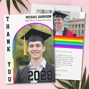 Schwuler Studenten Stolz Regenbogen Weiß Danke