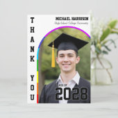 Schwuler Studenten Stolz Regenbogen Weiß Danke (Stehend Vorderseite)