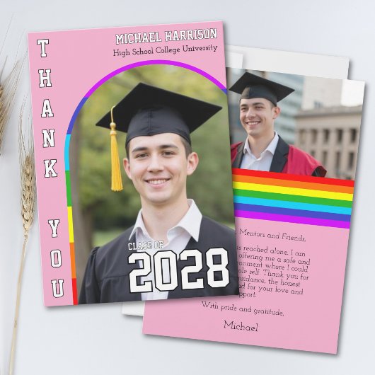 Schwuler Studentenstolz Regenbogen Rosa Danke