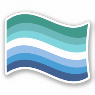 Schwules Männer-Stolz Azure Wavy Flagge Aufkleber